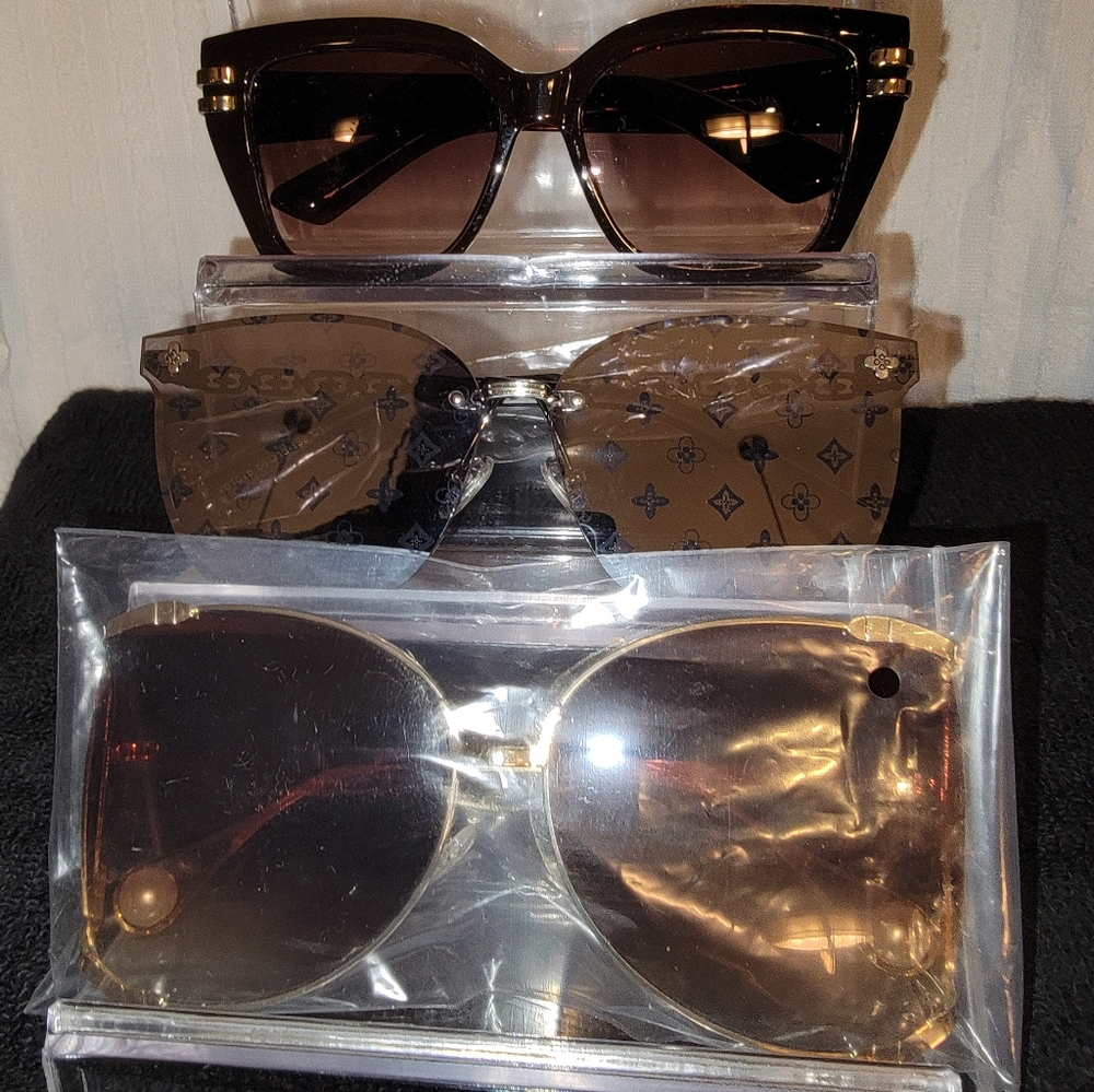 Designer-Inspired Brown Gradient Women’s Sunglasses - Luxury Look -3 set  bundle